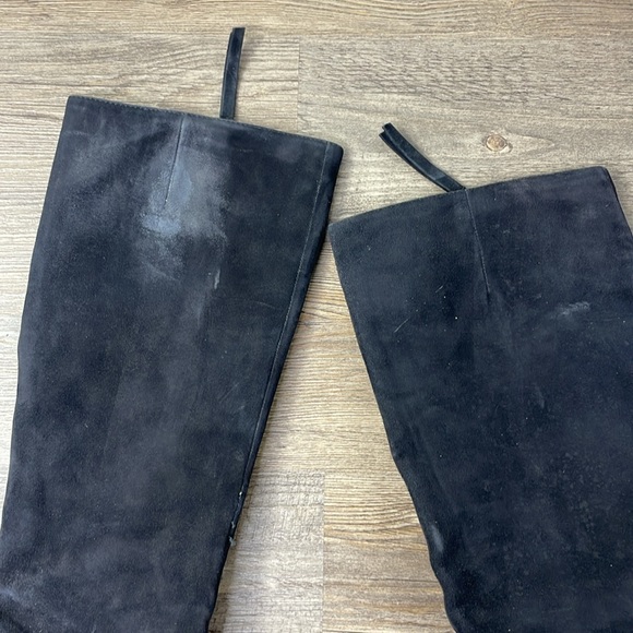 Nine West Women’s Black Suede Harvee Wedge Knee High Tall Boot, size 8 - Picture 2 of 12